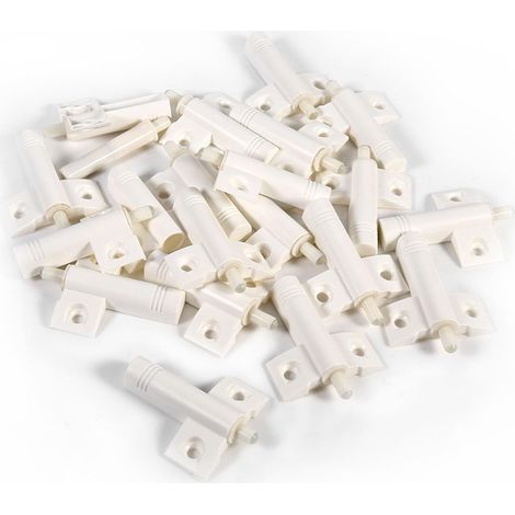 20 Stück Schranktürdämpfer, Push-to-Open-Puffersystem, Soft-Close-Schubladendämpfer (Weiß) (1/5)