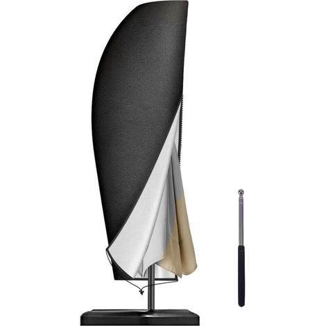 Housse de parasol déporté en tissu Oxford imperméable – Résistante aux déchirures – Tige télescopique pour installation facile – Dimensions 265x40/70/50 cm (1/5)