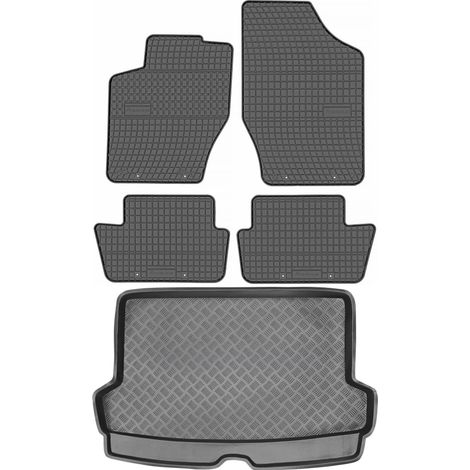 Juego de alfombrillas de goma para coche y alfombrilla para maletero para Peugeot 307 SW Estate (2002-2007). (1/5)