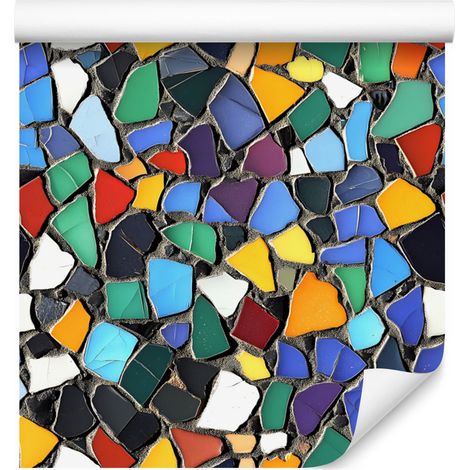 Papier peint mosaïque coloré bleu et mer pour salon et chambre 50x1000 cm (1/5)