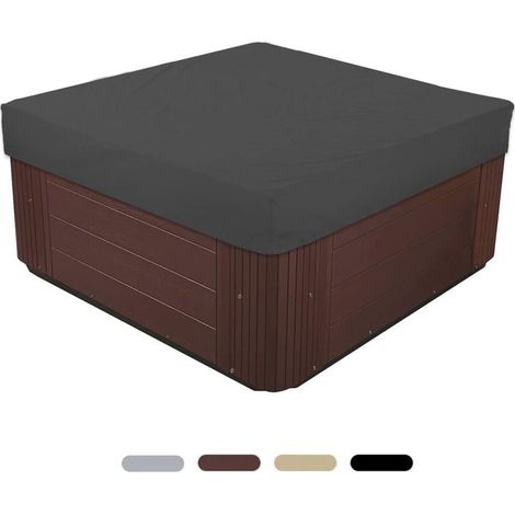 Couverture De Spa Thermique Universelle, Résistante Aux Uv Et Durable 210d Oxford Spa Couverture Carrée Pour Mobilier D'extérieur Piscines,Noir,228 X 228 X 30cm (1/5)
