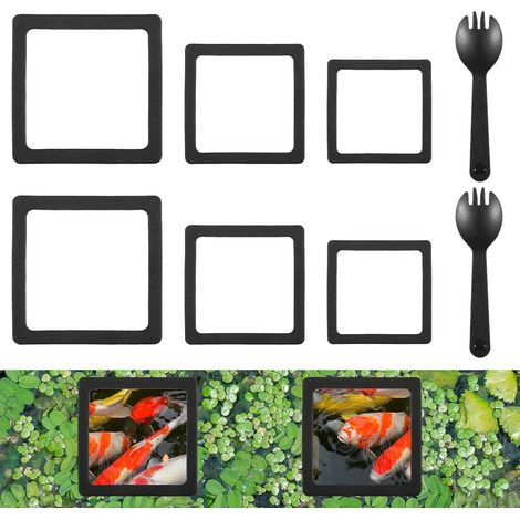 Lot de 6 anneaux flottants pour plantes - Distributeur automatique de nourriture - Noir (1/5)