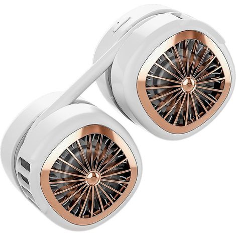 Mini ventilateur de cou rechargeable USB-C, charge rapide, 1800 mAh, silencieux, à suspendre autour du cou