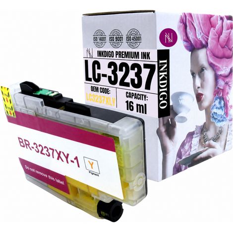 Tinta Inkdigo LC3237XLY compatible con Brother HL-J6000DW MFC-J5945DW con certificación TÜV. (1/5)