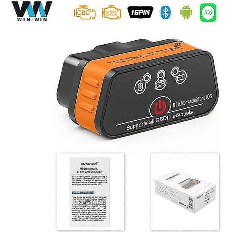 OBD2-Scanner mit Bluetooth 5.0 KONNWEI ELM327 V1.5 PIC18F25K80 KW901 ELM 327 für Android/iOS – Autodiagnosegerät 2025 (1/4)