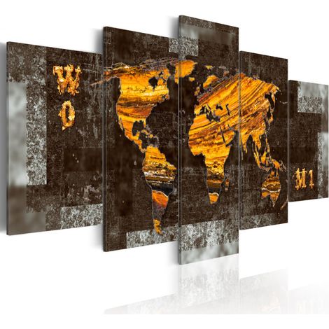 Tableau Imprimé "Trésors Cachés Carte du Monde" 50 x 100 cm (1/2)
