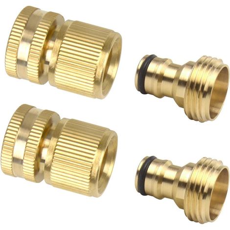 Sätze (4 Stück) Messing-Schnellverbinder für Gartenschlauch, Wasserleitung, Düsen-Anschluss-Set
