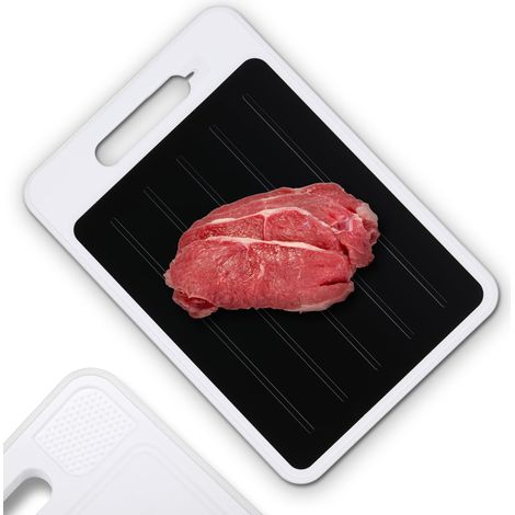 Planche pour décongeler Les Aliments + Planche à découper (4 en 1) - Décongeler, Couper, râper Les épices et aiguiser Les Couteaux, antiadhésive et antidérapante, 36,5 x 25 x 1 cm (Lave-Vaisselle (1/5)
