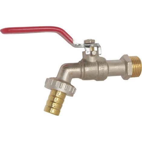 Kugelhahn-Wasserhahn – Flacher Griff – 1/2"-Außengewinde – 3/4"-Düsenanschluss (1/5)