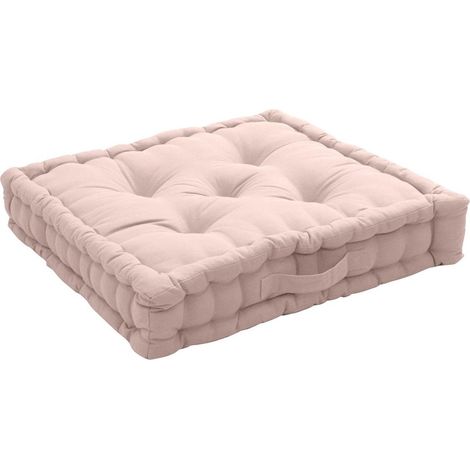 Coussin de Sol Uni "Panama" 50x50cm Vieux Rose