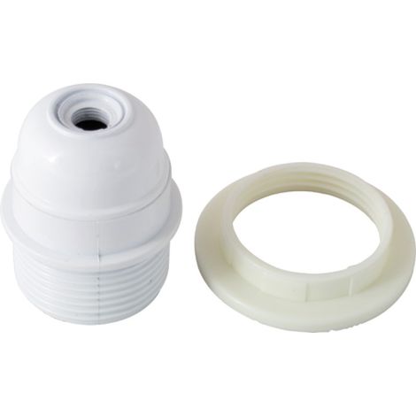 PORTALAMPADA FILETTO PARZ.+GHIERA E27 BIANCO MAURER - CF. IN BLISTER