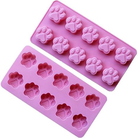Moules en silicone, lot économique, mini-moules à motifs empreintes de pattes d'animaux pour friandises maison, bonbons, chocolats et four (1/4)
