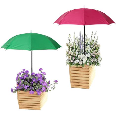 2pcs Réglable Parapluie pour Plantes, Imperméables Pare Soleil Plantes avec Poteaux Métal et Piquets en Forme H Parasol d'Extérieur pour Végétaux Pot Fleurs Légumes (1/5)