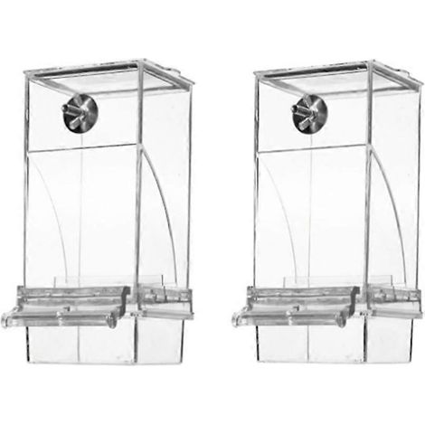 Automatischer, transparenter Vogelfutterspender, automatischer, auslaufsicherer Futterspender, transparenter Futterbehälter, Käfigtränke (1/5)
