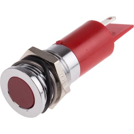 Voyant LED lumineux  Rouge RS PRO, dia. 14mm, 24V c.c., IP67 ( Prix pour 1 ) (1/2)
