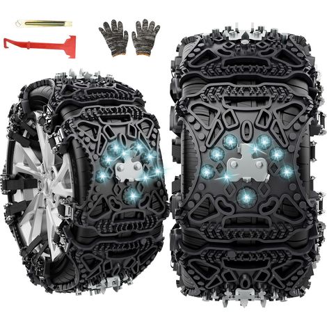 Chaînes à Neige Pour Auto 6Pcs Chaine Neige Universelle Antidérapantes Chaine Voiture Neige Pour Voitures Et Suv, Petit Camion Fit Pour Pneus Largeur 165mm-275mm (1/5)