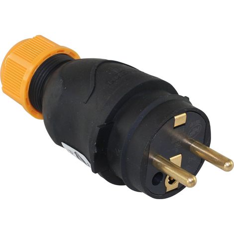 61058 Eur'ohm Fiche Mâle 16a Caoutchouc étanche Ip67 Avec Bague De Verrouillage