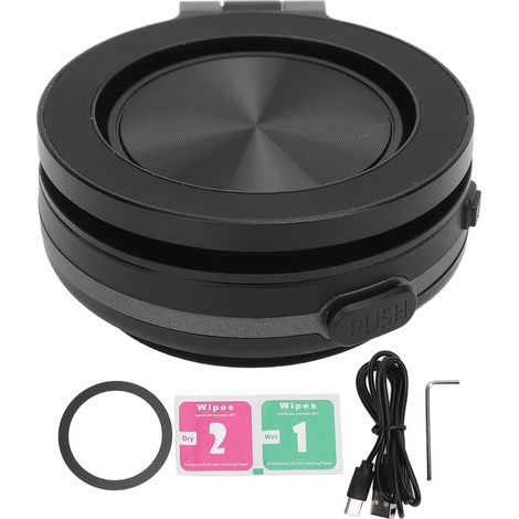 Support magnétique pour téléphone avec ventouse, rotation à 360°, portable, pour tableau de bord, mur, bureau, streaming en direct, noir (1/5)
