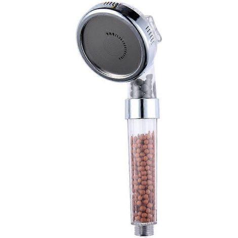 Pommeau de douche ionique filtré, adoucisseur d'eau haute pression avec billes minérales, économie d'eau écologique jusqu'à 50 %, 3 modes de jet pour un usage personnel (rapide, moyen, moyen, rapide) (1/3)