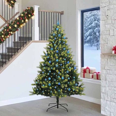Árbol de Navidad Artificial Con Bisagras 300 LEDs Verde 240 cm (1/5)