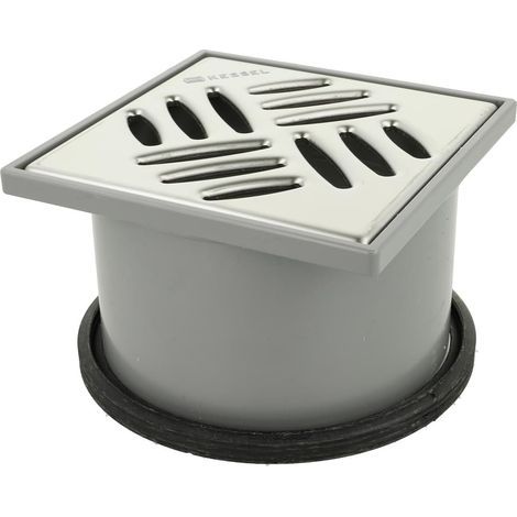 Kessel – Rallonge de grille perforée V2A 130 x 130 mm – Acier inoxydable 1.4301 – Mécanisme de verrouillage – Conception perforée pour siphon (1/4)