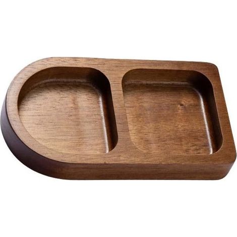 Plat à tremper en bois massif à 2 grilles, pour barbecue au bœuf, hot pot, assiette à collation au goût de kimchi (1/5)