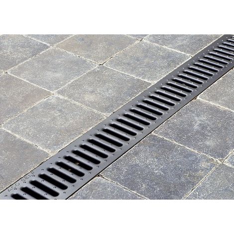Grille caillebotis en acier galvanisé 1m – Classe C 250 pour camionnette – Coating anthracite – Drainage de grandes surfaces – ACO