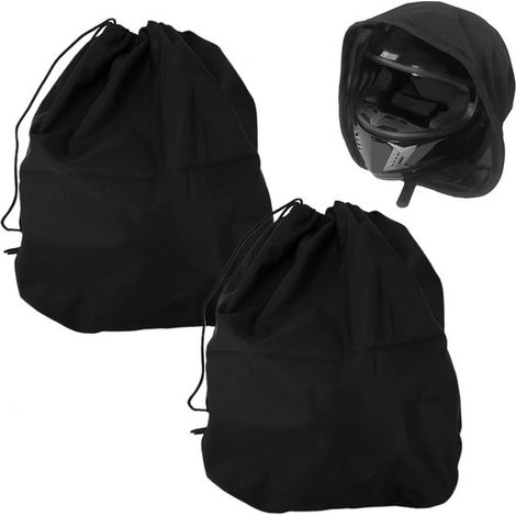 Bolsa para casco de moto de 2 piezas,47 x 43 cm,con cordón ajustable,bolsa universal para casco de moto,actividades al aire libre (negra) (1/5)
