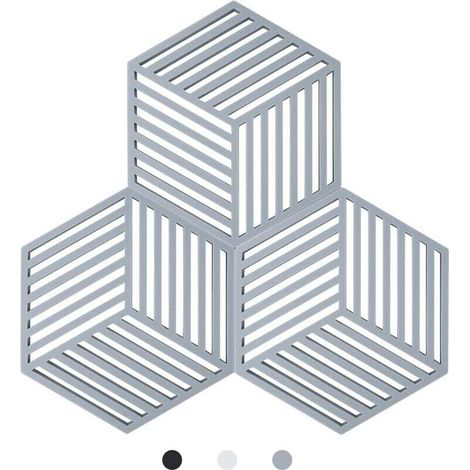 Kitchen Pot Coaster Tapis de Protection en Silicone Teffa (Gris, Raya Hexagonal: 160x138x8mm) (1/4)