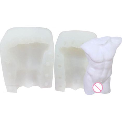 Silikon-Körperform, 3D-Körperkerzenform für DIY-Seifenkerzen, Gips-Kunsthandwerk, zweiteilige Form, männlich, K