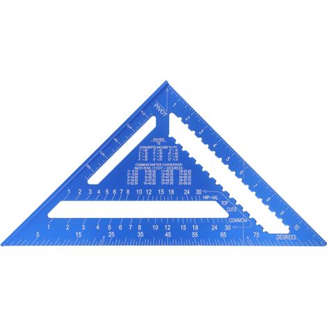 Équerre triangulaire en alliage d'aluminium 12 pouces 45° pour mesure et traçage de menuiserie, outil de réglage professionnel