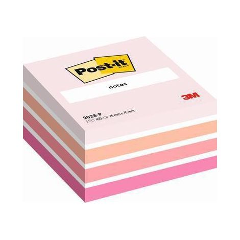 Post-it cube de notes multicolores 5x90 feuilles 76x76 tons rose pastel (1/4)