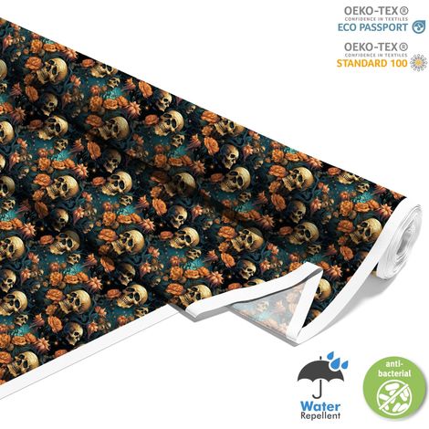 OUTDOOR DEKOSTOFFE OXFORD - Motiv der Schädel I DX4284