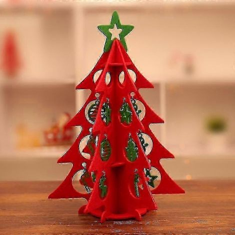 Décorations de Noël à faire soi-même Sapin de Noël en feutrine 3D Fournitures de Noël A) (1/4)