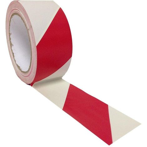 500 m / 75 mm - Rouleau de ruban adhésif rouge et blanc (1/2)