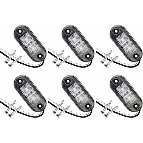 Lot de 6 feux de position latéraux à LED pour voiture, remorque, camping-car, caravane, vélo, moteur (1/5)