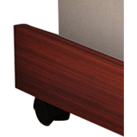Support universel mobile pour tour d'ordinateur, en bois, ergonomique, avec coins arrondis et poulies, en teck. (1/5)
