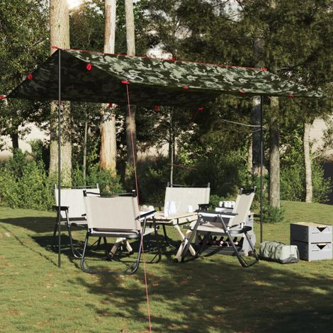 vidaXL Telone da Campeggio Mimetica 366x306 cm Impermeabile