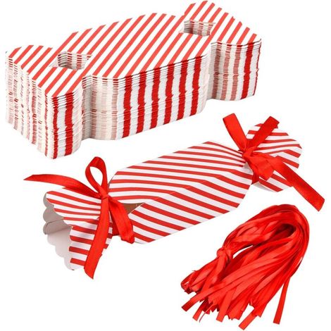 Scatole di carta per caramelle, 50 pezzi, scatole regalo con nastro, scatole per caramelle per feste di matrimonio, scatole regalo per caramelle, scatole per caramelle per ospiti, decorazioni per matr (1/5)