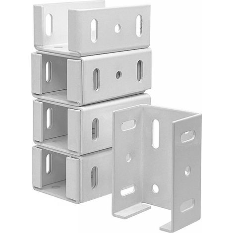Kit de supports de rails robustes de 2-3/4 pouces, support de clôture en aluminium blanc pour panneau de clôture en vinyle (1/5)