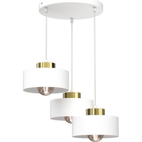 Lampada a sospensione bianca tonda 3 luci E27 Marti Luminex