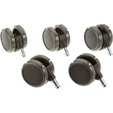 5 roulettes pour sols durs 11mm / 65mm, roulettes sols durs pour siège de bureau hjh OFFICE (1/2)