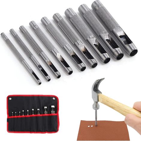 Set of 9 Steel Cutters Leather Hollow Strap Watch Belt Shoes Fabric Clothes Canvas (1/5)