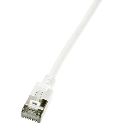 LogiLink CQ9021S RJ45 Câble réseau, câble patch CAT 6a U/FTP 0.50 m blanc extrêmement fin, ignifuge, (1/5)