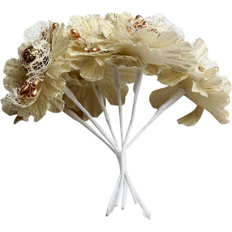 Bouquet de fleurs en soie artificielle pour diy garlands Décor de mariage 4.5cm d'or (1/5)