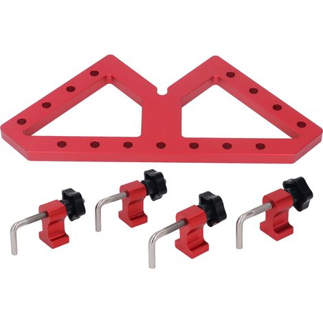 Verstellbare rechtwinklige Positionierklemme aus Aluminiumlegierung, Hilfsspannvorrichtung für die Holzbearbeitung, W-förmiger Schraubstock, robustes Befestigungswerkzeug (1/5)