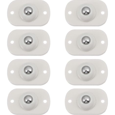 Lot de 8 poulies adhésives créatives, jolies roues adhésives, roulettes pratiques-4.5X2.8X1.4CM-White (1/4)