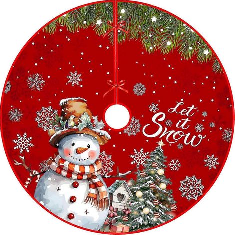Jupe de sapin de Noël 122 cm, tapis de sapin de Noël, housse ronde pour sapin de Noël, décoration de sapin de Noël (1/5)
