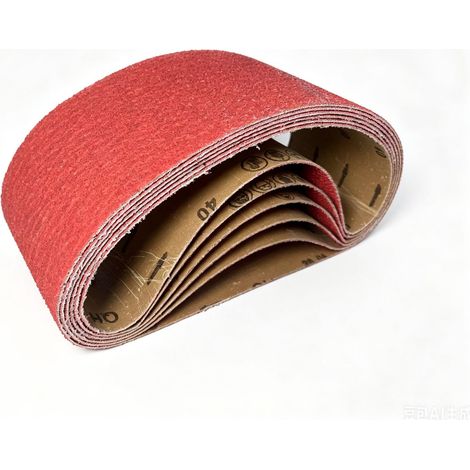 Lot de 6 bandes abrasives céramiques 100 x 610 mm Grain 40 (1/4)
