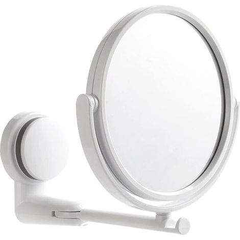 SABIR Miroir mural à ventouse pour salle de bain, miroir de maquillage, miroir mural à suspendre à 360°, miroir grossissant double face, miroir de bureau miroir de table (1/4)